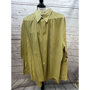 Arrow XL tall wrinkle free yellow‎ plaid button down